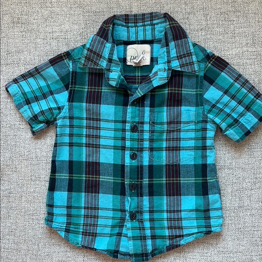 Peek Kids Shirt in Blue and Green